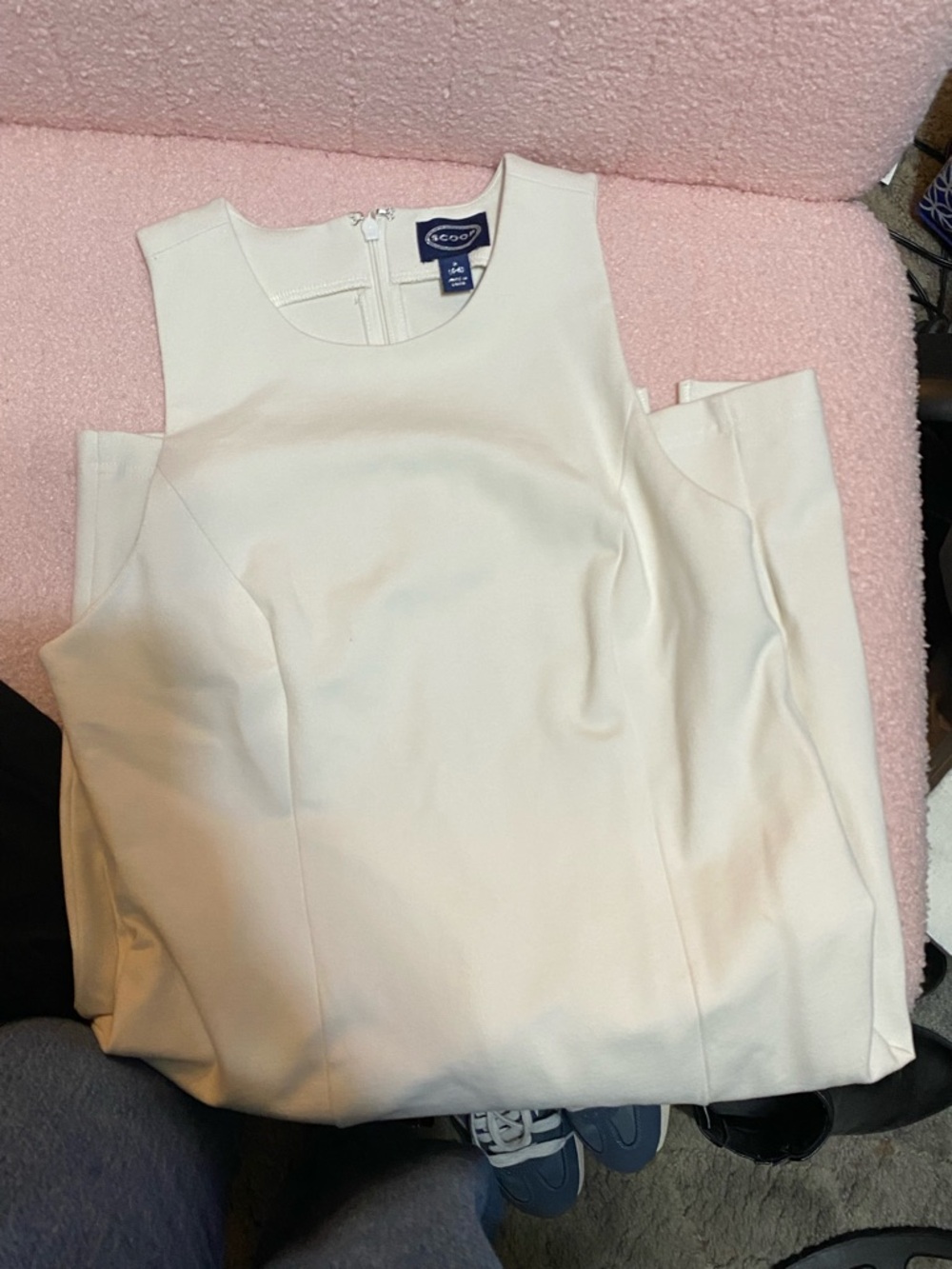 Scoop Cream Sleeveless Dress